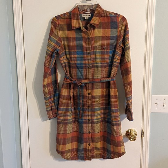 Toad&Co Re-Form Flannel Shirt Dress, XS - Picture 2 of 11